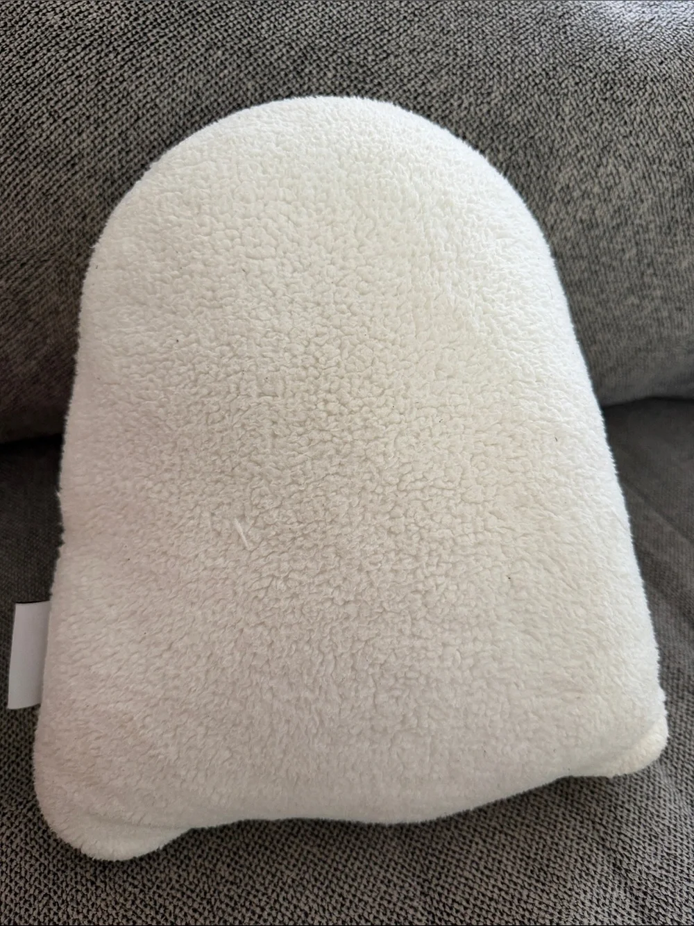 Plush Smiley Ghost Pillow - White with Pink Cheeks